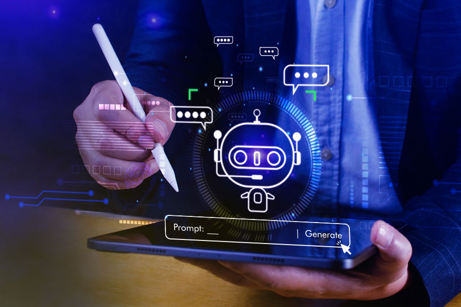 Person using generative ai for content creation
